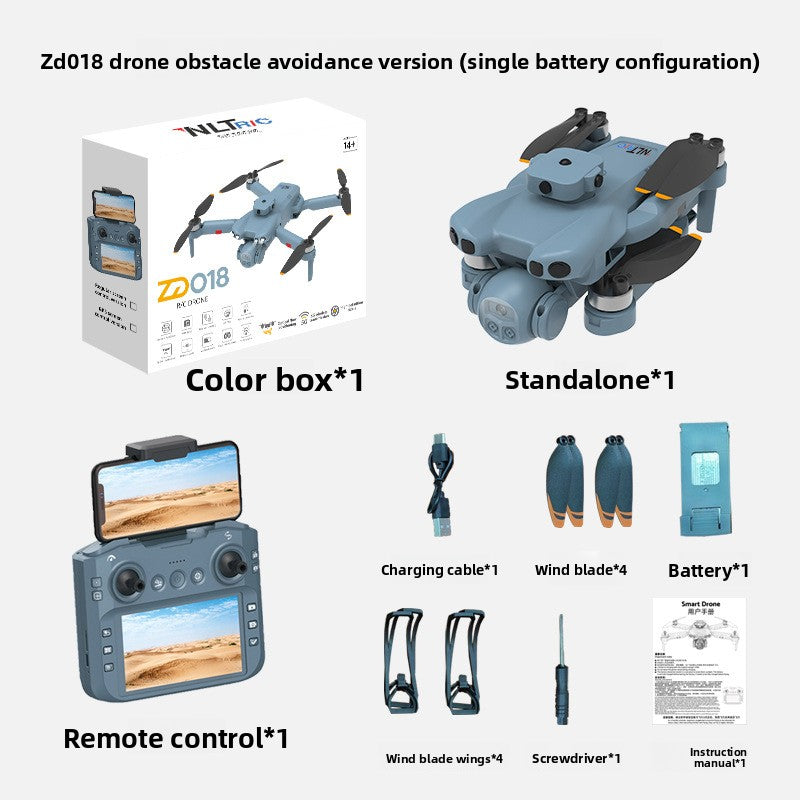 2026 New Professional Aerial Photography Drone ZD018 with Large-Screen Remote Controller, Brushless Motor, Dual Cameras, Smart Sensing, High-Capacity Battery (18-Minute Flight Time), 3D Flips, and Intelligent Obstacle Avoidance