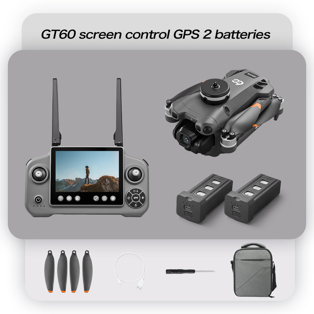 GT60 drone large screen control GPS with airdrop high-definition aerial photography return obstacle avoidance quadcopter