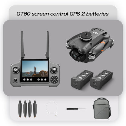 GT60 drone large screen control GPS with airdrop high-definition aerial photography return obstacle avoidance quadcopter