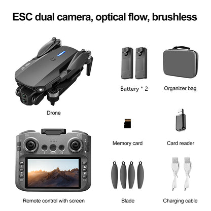 Brushless E88GT drone optical flow quadcopter large size with screen remote control electrically adjustable aircraft