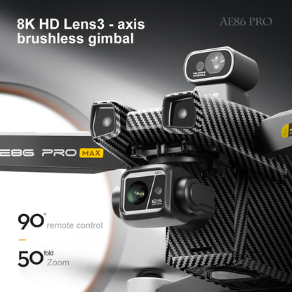 AE86 professional aerial drone 5G digital image transmission GPS positioning automatic return 360 degree radar obstacle avoidance three-axis cloud platform long endurance aircraft remote control aircraft