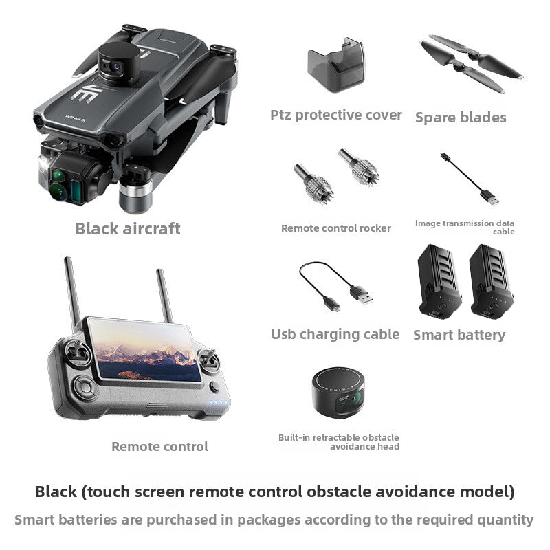 New product Wing 6 with GPS, large screen remote control drone, digital image transmission, three-axis ultra-clear 4K aerial photography, dual cameras, 40-minute ultra-long flight time, flight height, 800.45m mAh large battery, 8K image quality drone