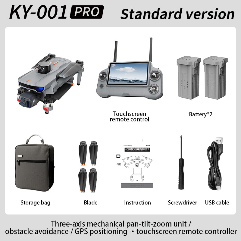 2026 new professional aerial drone with three-axis anti shake digital image transmission, touch screen control, 360 degree all-round obstacle avoidance, 4K camera, 45 minute endurance, aircraft GPS positioning, AI calculation, 4500mAh large battery