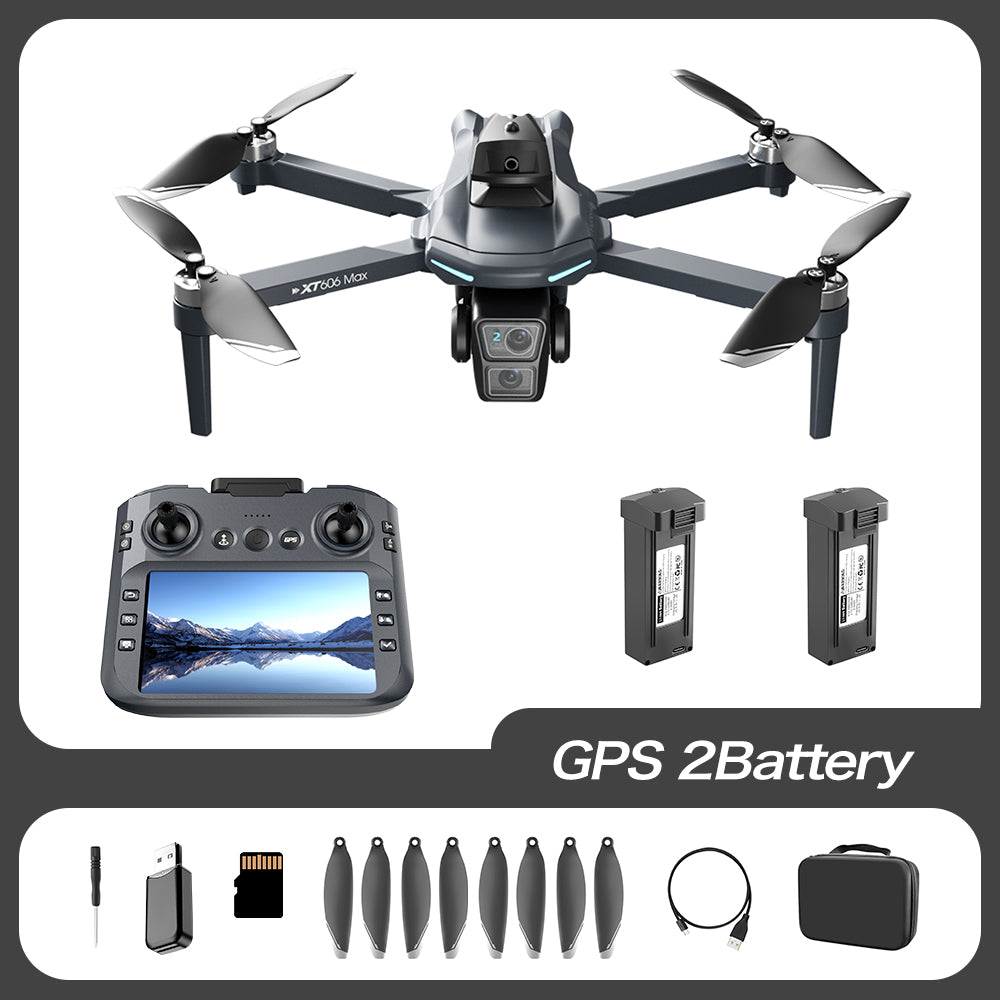 New XT606 professional drone GPS aerial photography with screen 1200 meter remote control distance controller high-definition intelligent obstacle avoidance four axis 1000 meter digital image transmission 4K image video aircraft