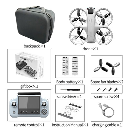 The P2S brushless aerial photography mini drone is equipped with a large screen, remote control, obstacle avoidance, all-inclusive, shock-resistant, electrically adjustable, long-lasting, and high-definition camera aircraft