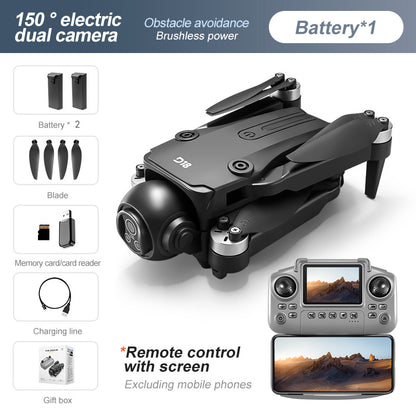 The 2026 new model D18 professional drone features high-definition aerial photography, optical flow screen control, electronic adjustment, dual cameras for video shooting, and is a brushless remote control aircraft