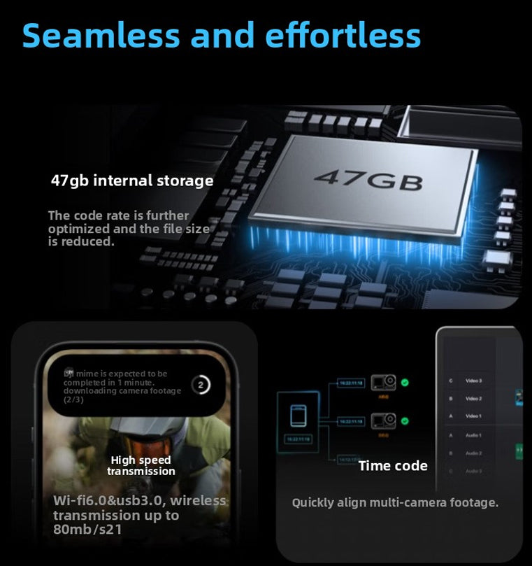 Osmo Action 5 Pro Standard Combo, Waterproof Action Camera with 1/1.3" Sensor, 4K/120fps Video, Subject Tracking, Stabilization, Dual OLED Touchscreens, Ideal for Sports, Vlog