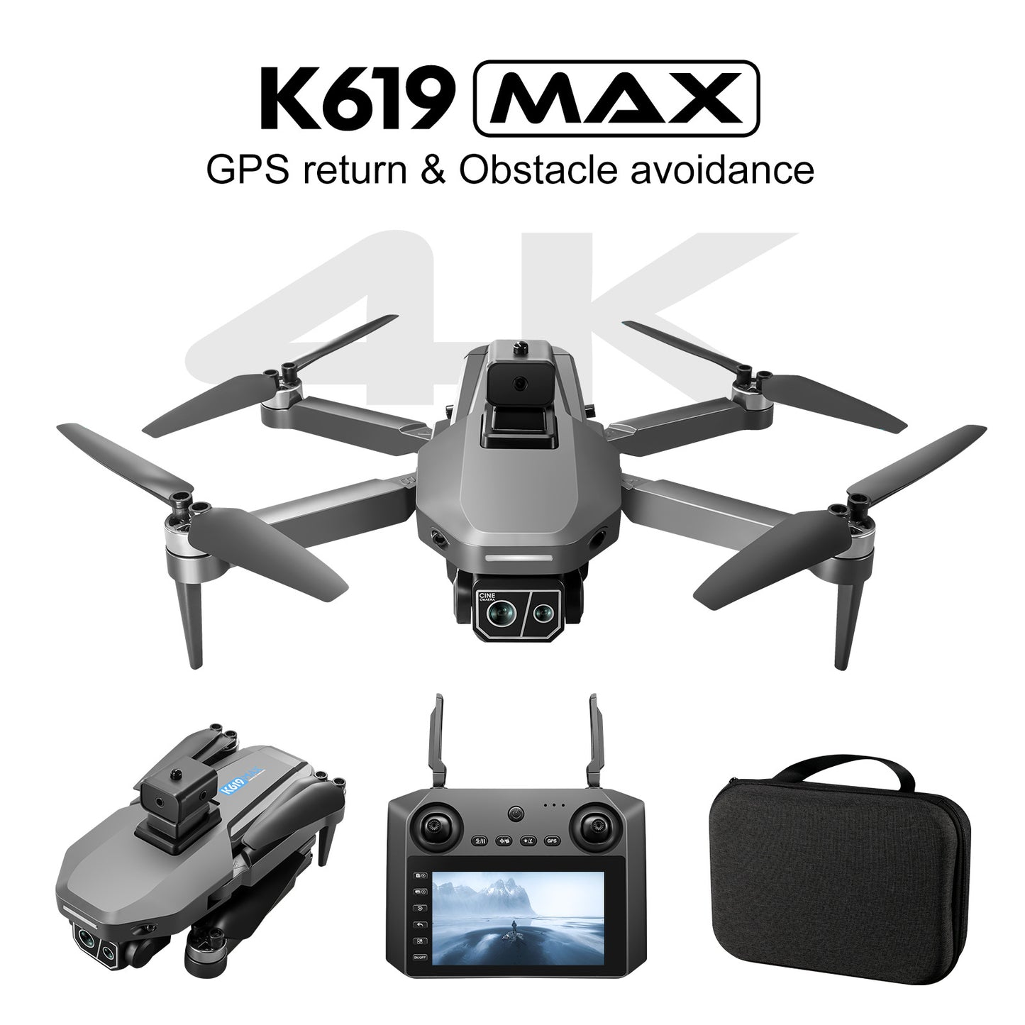 K619MAX remote control brushless unmanned aerial vehicle with 4.5-inch display screen