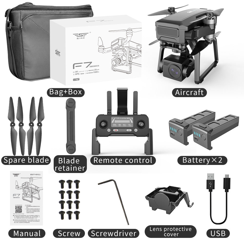 F7S 4K PROProfessional AerialDrone High DefinitionAircraft Three Axis AntiShake gimbal BrushlessAerial Camera