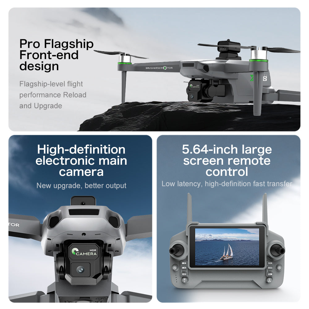 ZH8 drone remote control with screen aerial photography, brushless obstacle avoidance, airdrop quadcopter with long-lasting endurance, intelligent obstacle avoidance, high air pressure, counterclockwise rotation, gesture photography