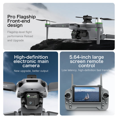 ZH8 drone remote control with screen aerial photography, brushless obstacle avoidance, airdrop quadcopter with long-lasting endurance, intelligent obstacle avoidance, high air pressure, counterclockwise rotation, gesture photography