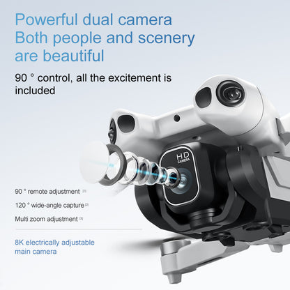 The P6mini drone with 8K main camera and LCD remote control is a high-definition professional aerial photography remote control aircraft