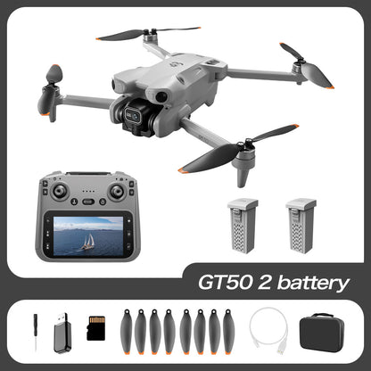2026 New 4.3-inch Large Screen GT50 Aerial Drone Brushless Motor Four Axis Mini Aircraft Fixed Altitude Aircraft