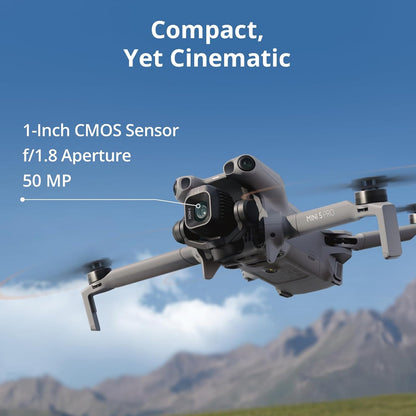 2026 New Mini 5 Pro Fly & Play Set Drone with Camera, 1-inch CMOS, 4K New Drone, ObstacleSensing, 360° Smart Follow, 225° Gimbal Rotation, Long Flight Time Battery