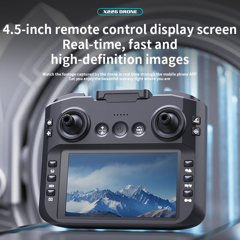 New X226 drone crossing with screen, no need for mobile phone, aerial photography, high-definition professional camera, optical flow, brushless multifunction