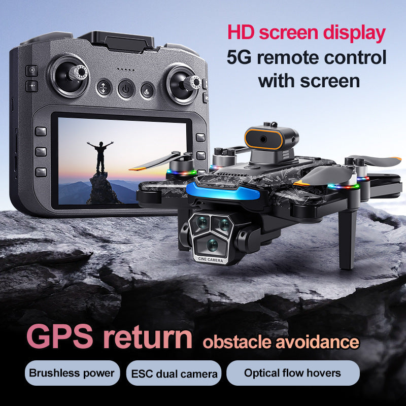 GPS drone A14 brushless 4.5-inch screen remote control obstacle avoidance optical flow intelligent high-definition aerial photography multifunctional aircraft