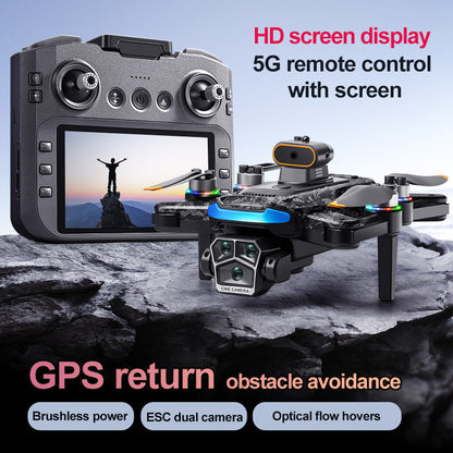 GPS drone A14 brushless 4.5-inch screen remote control obstacle avoidance optical flow intelligent high-definition aerial photography multifunctional aircraft