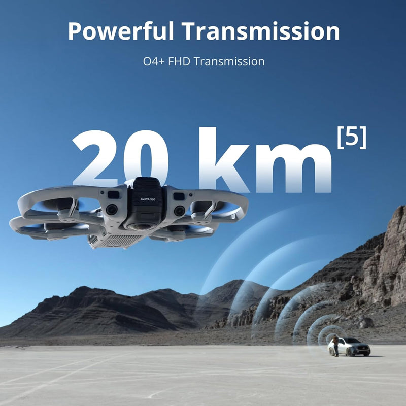 Avata360 (Remote Control 2), a 1-inch 8K 360 ° aerial drone designed for FPV and aerial photography, equipped with a propeller guard. Equipped with a built-in screen remote control 2, it achieves precise control and multifunctionality