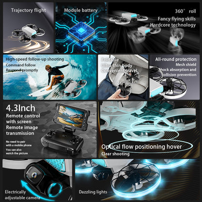 H28 drone, brushless optical flow aerial photography, light folding screen control, obstacle avoidance, quadcopter, 360 degree rolling multifunctional aircraft