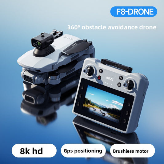 8K dual-camera F8 obstacle-avoiding mini drone with LCD screen remote control, GPS positioning, brushless high-definition aerial photography aircraft, 10 0m image transmission, 360-degree omnidirectional obstacle avoidance, 35-minute flight time