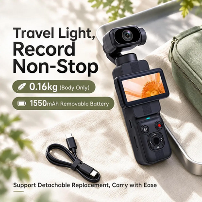 Handheld Pocket Sports Outdoor Gimbal Camera 7500w Pixel Ultra HD 4K Recording Rotating Screen Travel Vlog Pocket Face Tracking Camera