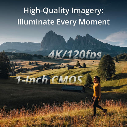 Osmo Pocket 3，Vlogging camera with1-inch CMOS and4K/120fps video, 3-axisstabilization, fast focus,facial/object tracking,2-inch rotatabletouchscreen, smallcamera forphotography,multifunctional