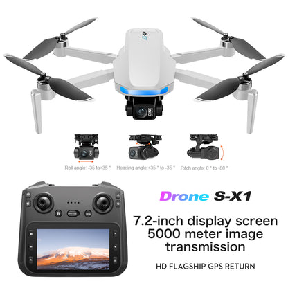 S-X1 professional drone with screen, brushless obstacle avoidance, GPS intelligent positioning, return flight photography, long endurance remote control aircraft