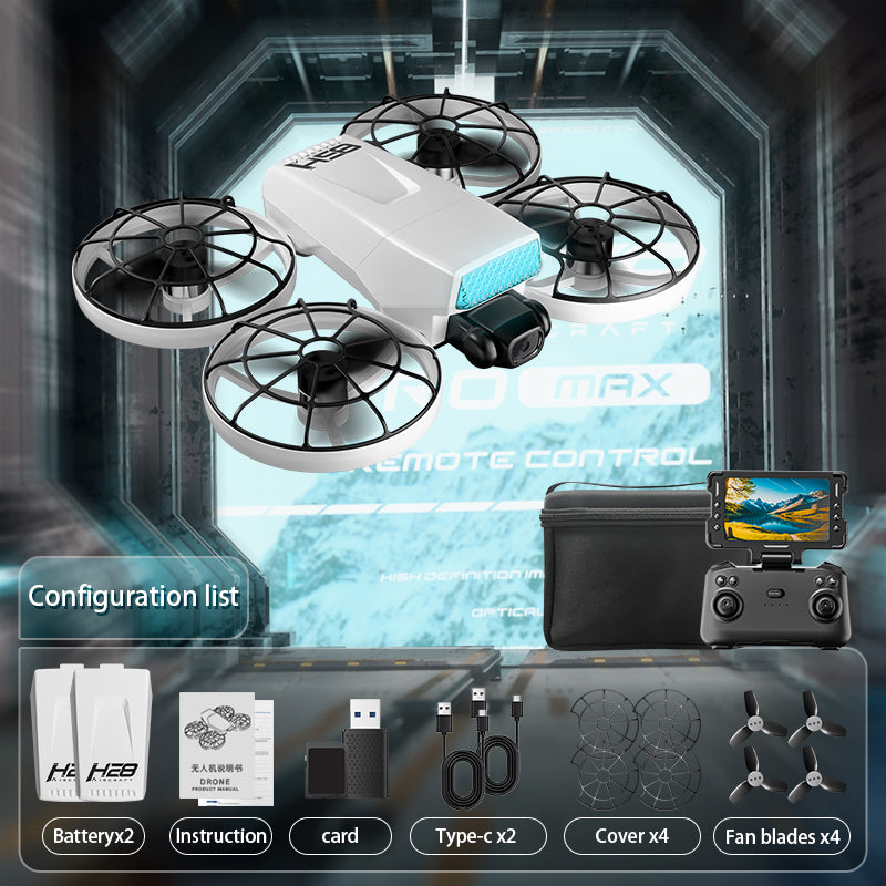 H28 drone, brushless optical flow aerial photography, light folding screen control, obstacle avoidance, quadcopter, 360 degree rolling multifunctional aircraft