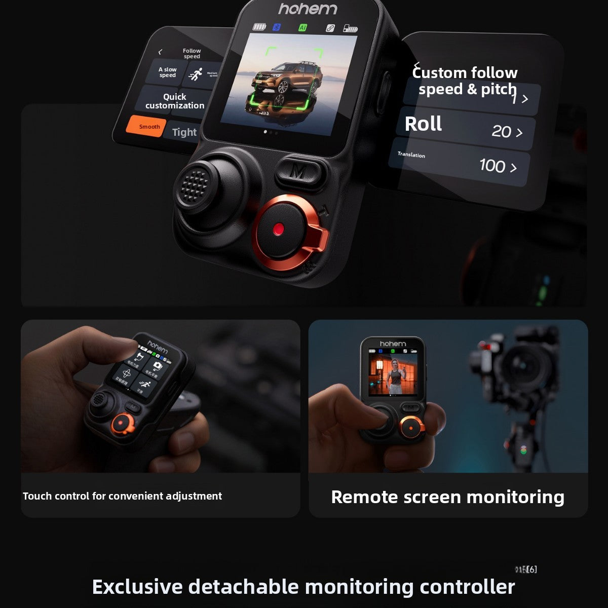 2026 New MT3 Pro Kit Professional AI Camera Stabilizer Handheld Three-Axis Anti-Shake Balancer for Sony and Canon Cameras with Remote Image Transmission and Detachable Remote Control