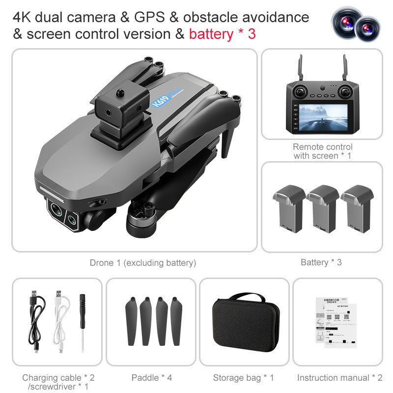 K619MAX remote control brushless unmanned aerial vehicle with 4.5-inch display screen
