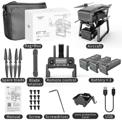 F7S 4K PROProfessional AerialDrone High DefinitionAircraft Three Axis AntiShake gimbal BrushlessAerial Camera