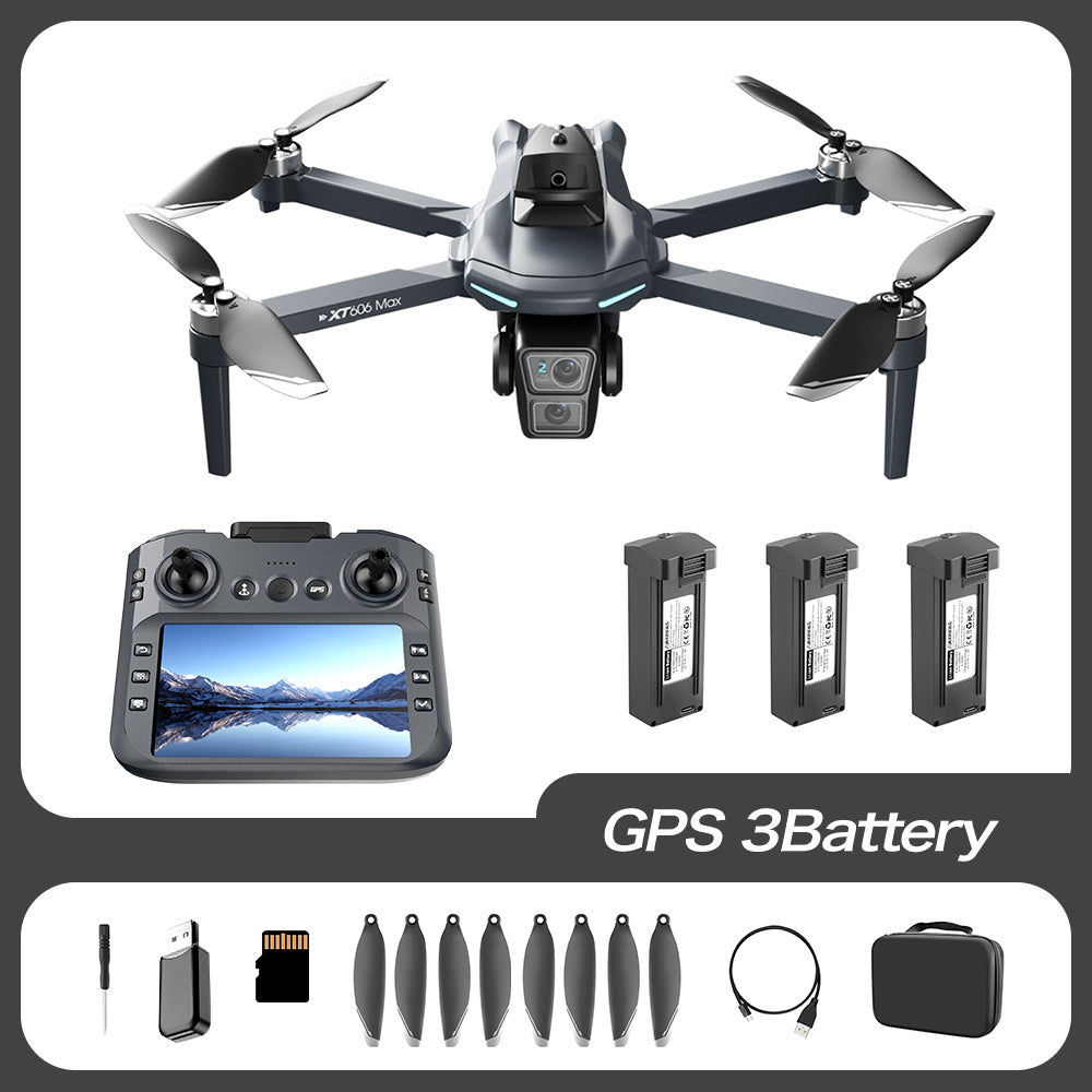 New XT606 professional drone GPS aerial photography with screen 1200 meter remote control distance controller high-definition intelligent obstacle avoidance four axis 1000 meter digital image transmission 4K image video aircraft