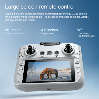 The P6mini drone with 8K main camera and LCD remote control is a high-definition professional aerial photography remote control aircraft