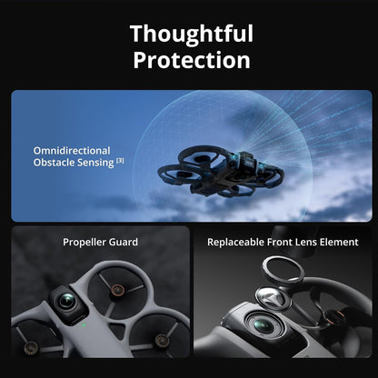 Avata360 (Remote Control 2), a 1-inch 8K 360 ° aerial drone designed for FPV and aerial photography, equipped with a propeller guard. Equipped with a built-in screen remote control 2, it achieves precise control and multifunctionality