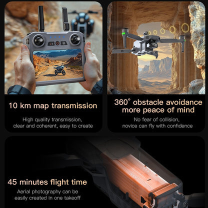 SG909 high-definition three-axis anti shake imaging drone, 10 kilometers 5G digital image transmission with screen remote control, professional level aerial photography, 45 minutes long endurance, 360 degree obstacle avoidance aircraft