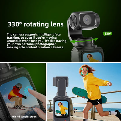 New 4K HD handheld action camera,outdoor pocket gimbal camera, travelhandheld vlog camera