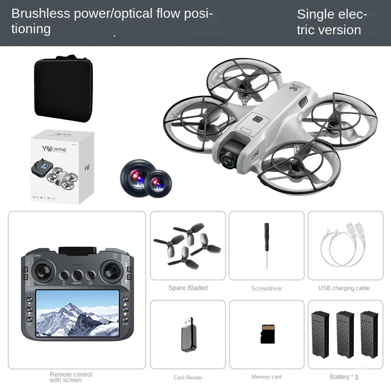 V666 drone with screen aerial photography, high-definition remote control, fully protected fixed height multifunctional aircraft