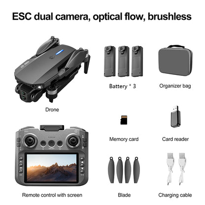 Brushless E88GT drone optical flow quadcopter large size with screen remote control electrically adjustable aircraft