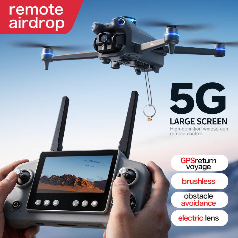 GT60 drone large screen control GPS with airdrop high-definition aerial photography return obstacle avoidance quadcopter