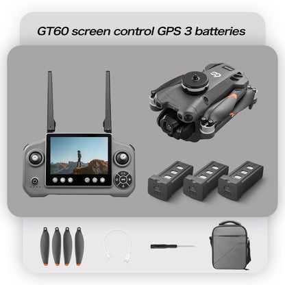 GT60 drone large screen control GPS with airdrop high-definition aerial photography return obstacle avoidance quadcopter