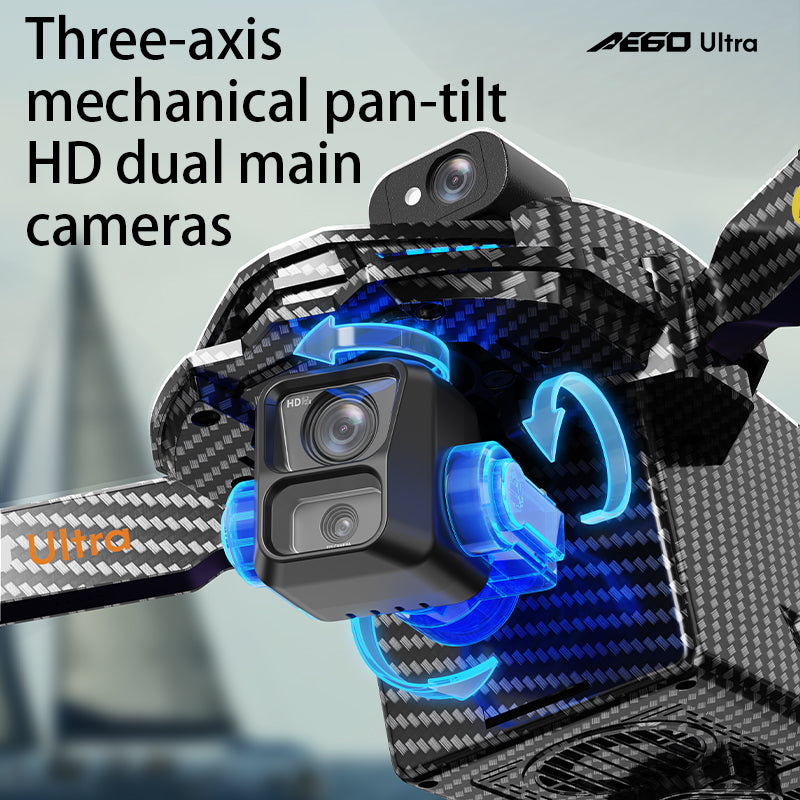 AE60 large screen remote control three-axis gimbal airdrop GPS drone 5G digital 12 kilometer image transmission 360 ° radar obstacle avoidance high-definition professional electrically adjustable camera ultra wide angle 9800mAh lithium battery aircraft
