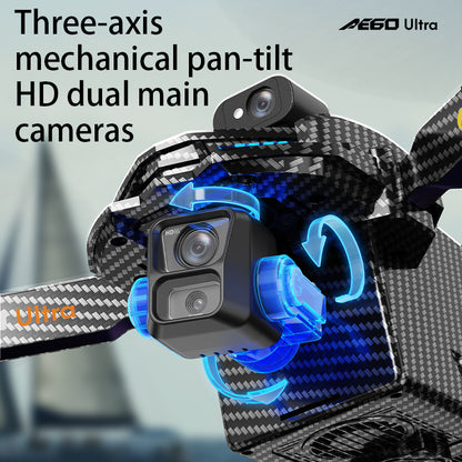 AE60 large screen remote control three-axis gimbal airdrop GPS drone 5G digital 12 kilometer image transmission 360 ° radar obstacle avoidance high-definition professional electrically adjustable camera ultra wide angle 9800mAh lithium battery aircraft