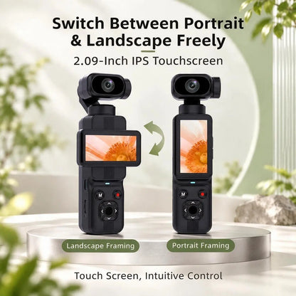 Handheld Pocket Sports Outdoor Gimbal Camera 7500w Pixel Ultra HD 4K Recording Rotating Screen Travel Vlog Pocket Face Tracking Camera