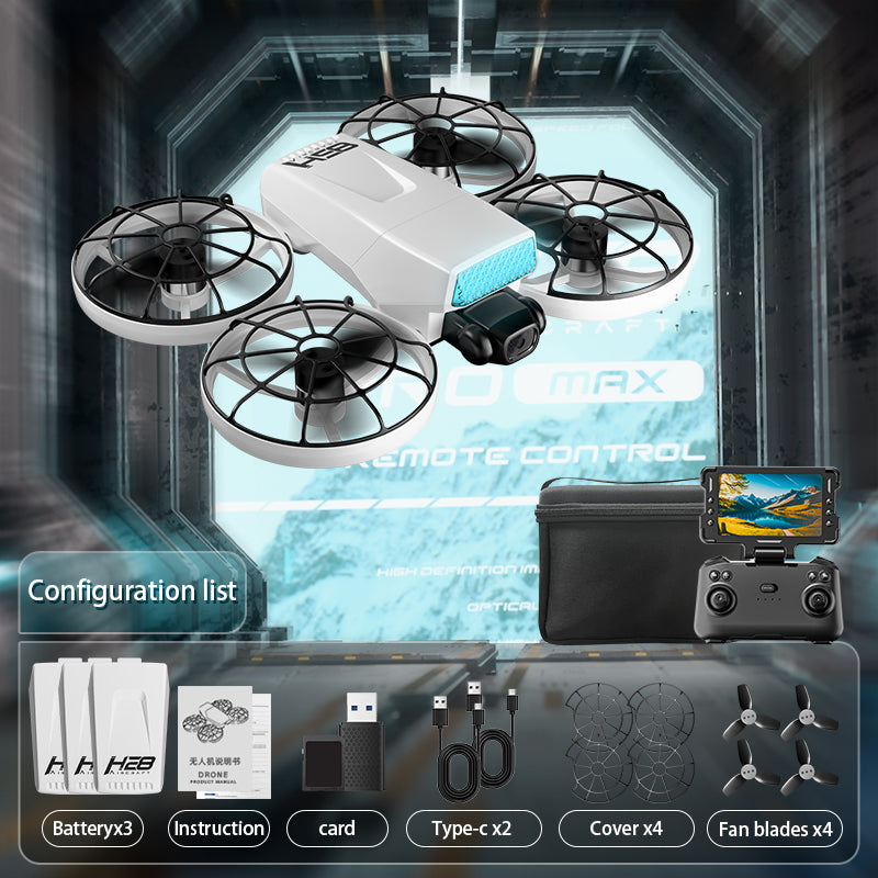 H28 drone, brushless optical flow aerial photography, light folding screen control, obstacle avoidance, quadcopter, 360 degree rolling multifunctional aircraft