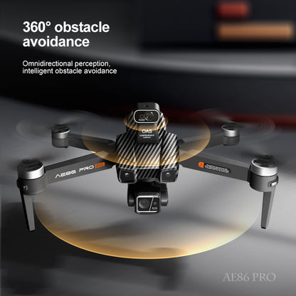 AE86 professional aerial drone 5G digital image transmission GPS positioning automatic return 360 degree radar obstacle avoidance three-axis cloud platform long endurance aircraft remote control aircraft