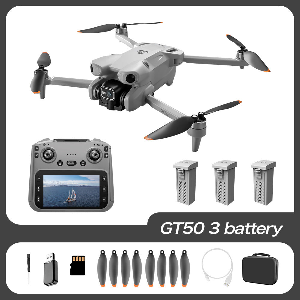 2026 New 4.3-inch Large Screen GT50 Aerial Drone Brushless Motor Four Axis Mini Aircraft Fixed Altitude Aircraft