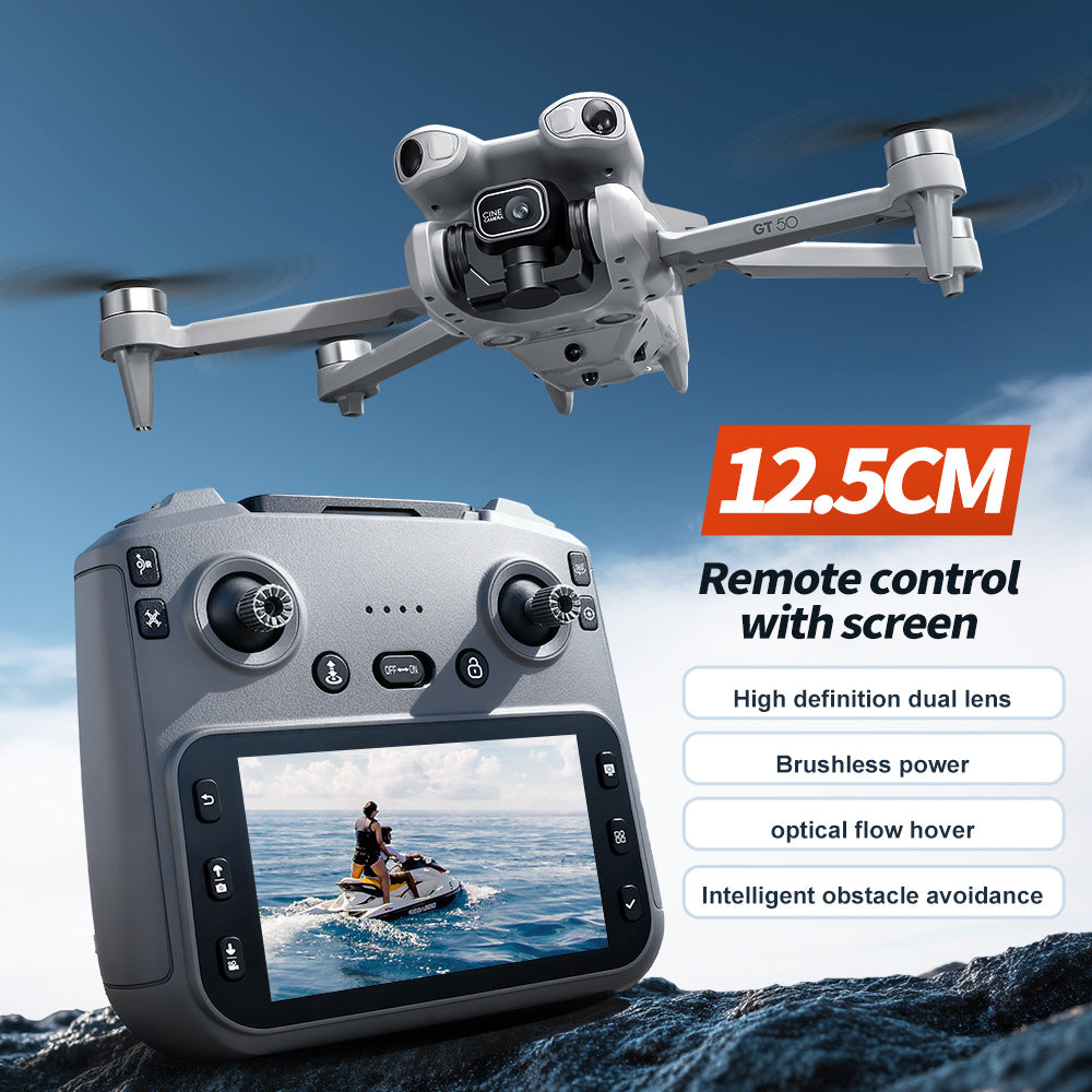 2026 New 4.3-inch Large Screen GT50 Aerial Drone Brushless Motor Four Axis Mini Aircraft Fixed Altitude Aircraft