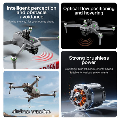 ZH8 drone remote control with screen aerial photography, brushless obstacle avoidance, airdrop quadcopter with long-lasting endurance, intelligent obstacle avoidance, high air pressure, counterclockwise rotation, gesture photography