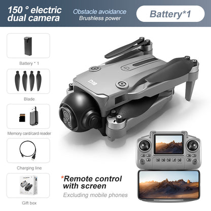 The 2026 new model D18 professional drone features high-definition aerial photography, optical flow screen control, electronic adjustment, dual cameras for video shooting, and is a brushless remote control aircraft
