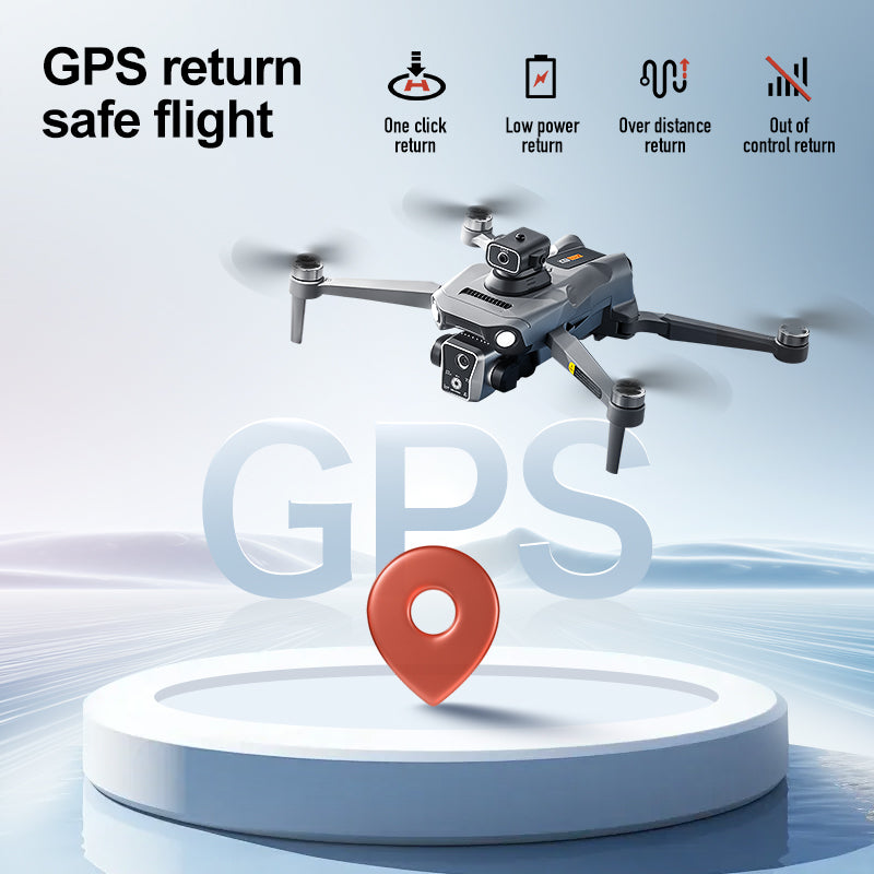 K19 Remote Control GPS Drone Quadcopter with HD Screen Display, Autonomous Return and Obstacle Avoidance